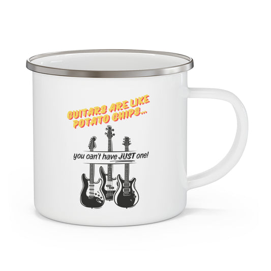 Guitars Are Like Potato Chips Enamel Mug